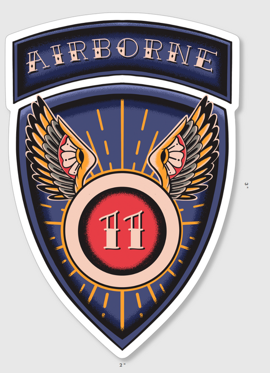 11th Airborne Traditional Style Sticker