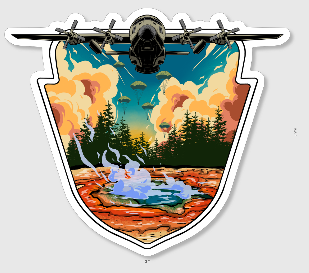 Yellowstone NP Airborne Sticker