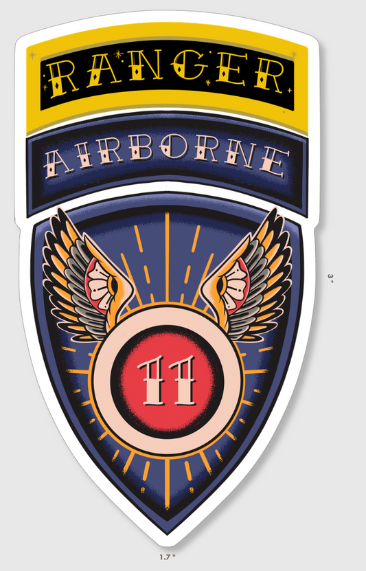 11th Airborne RANGER Traditional Style Sticker