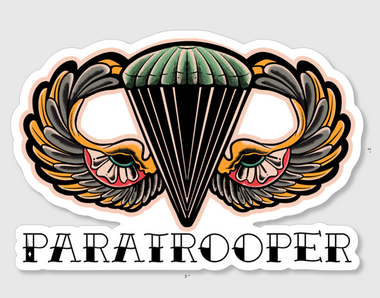 Paratrooper Traditional Style Sticker